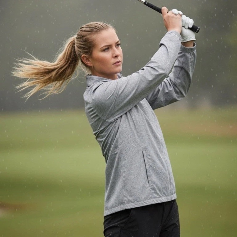 SHIPS TODAY 🎁Walter Hagen Women's P11 Rain‎ Jacket In Light Heather Gray $80 XS